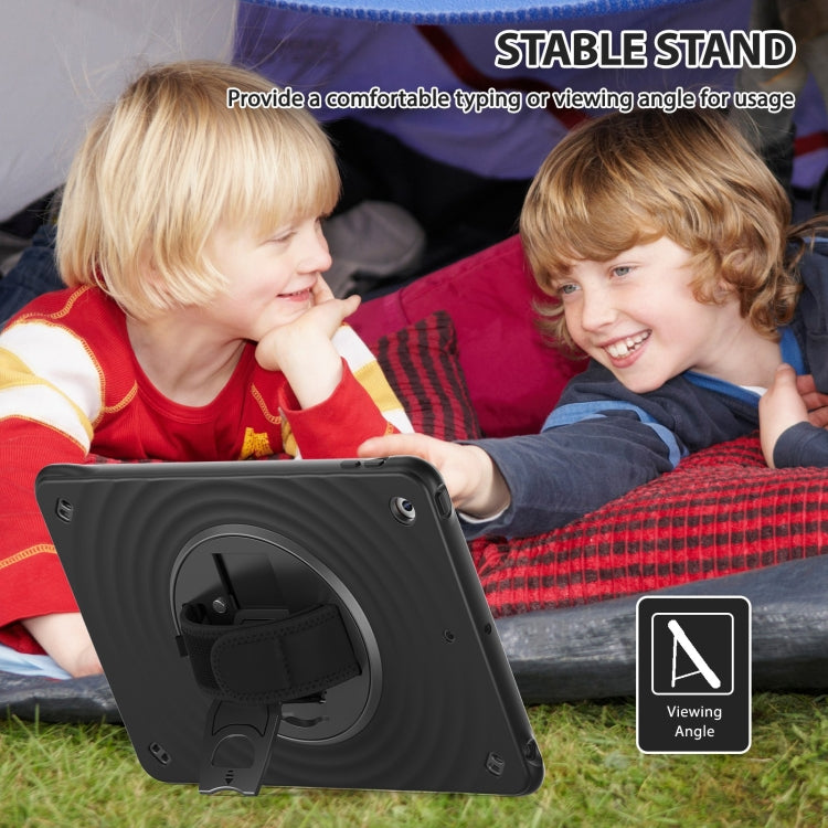 For iPad 10.2 2021 / 2020 / 2019 Rotation Holder Silicone Hybrid PC Tablet Case(Black) - iPad 10.2 Cases by buy2fix | Online Shopping UK | buy2fix