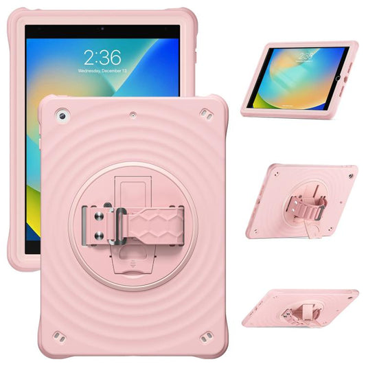 For iPad 10.2 2021 / 2020 / 2019 Rotation Holder Silicone Hybrid PC Tablet Case(Pink) - iPad 10.2 Cases by buy2fix | Online Shopping UK | buy2fix