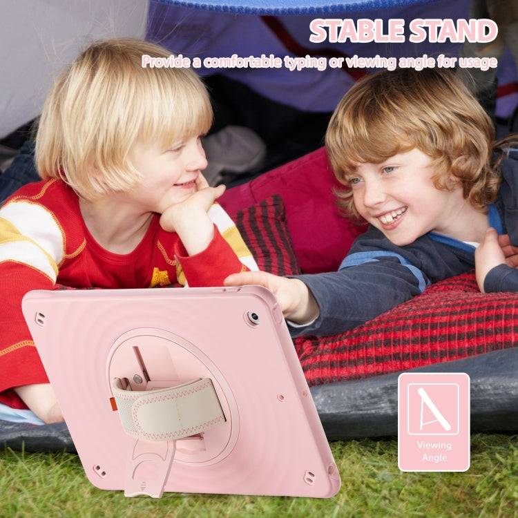 For iPad 10.2 2021 / 2020 / 2019 Rotation Holder Silicone Hybrid PC Tablet Case(Pink) - iPad 10.2 Cases by buy2fix | Online Shopping UK | buy2fix