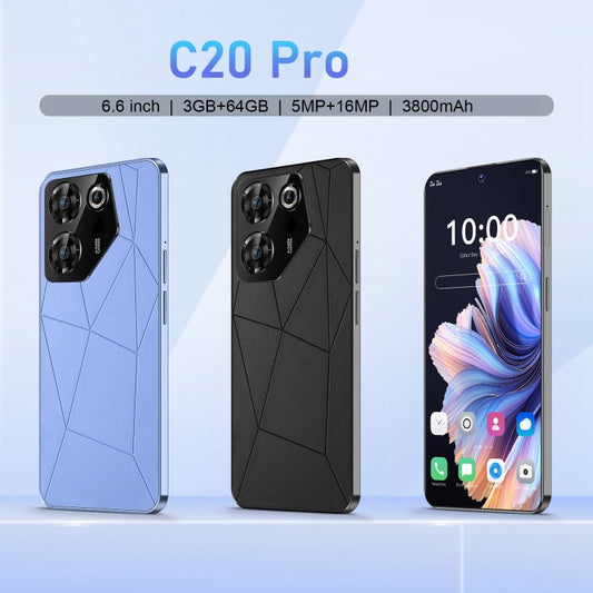 U32 / C20 Pro 5G, 3GB+64GB, 6.6 inch Screen, Face Identification, Android 10.0 MTK6737 Quad Core, Network: 4G, OTG, Dual SIM(Black) by buy2fix