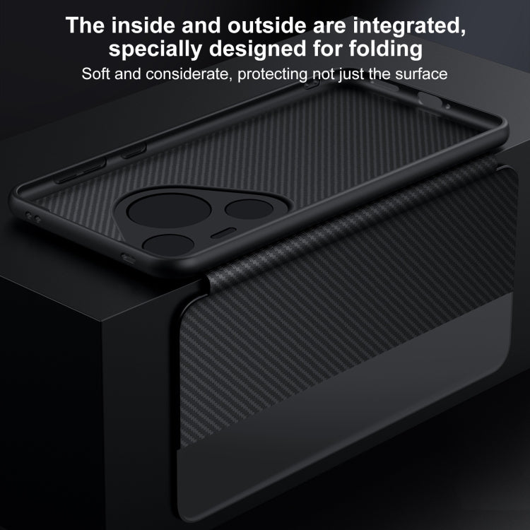 For Huawei Mate 60 SULADA Kevlar 600D Texture Smart Window Leather Phone Case(Black) - Huawei Cases by SULADA | Online Shopping UK | buy2fix