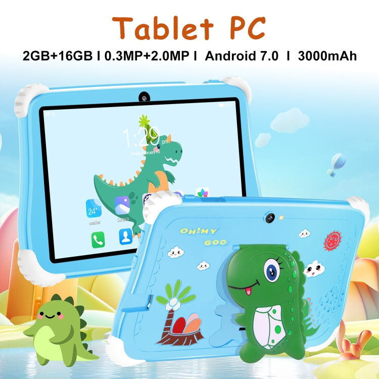 C75 Dinosaur 7 inch WiFi Kids Tablet PC, 2GB+16GB, Android 7.0 MT6735 Octa Core CPU(Purple) - by buy2fix | Online Shopping UK | buy2fix