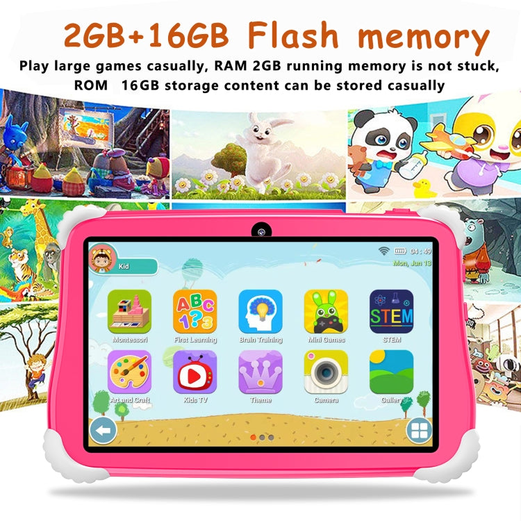 C75 Dinosaur 7 inch WiFi Kids Tablet PC, 2GB+16GB, Android 7.0 MT6735 Octa Core CPU(Purple) - by buy2fix | Online Shopping UK | buy2fix