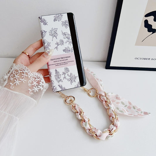 For Huawei Mate X5 / X2 Sketching Flowers Flip Leather Phone Case with Bracelet(Pink) - Huawei Cases by buy2fix | Online Shopping UK | buy2fix