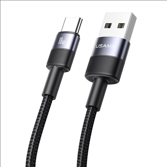 USAMS SJ718 3A USB to USB-C/Type-C Aluminum Alloy Data Cable, Length: 1.2m(Tarnish) - USB-C & Type-C Cable by USAMS | Online Shopping UK | buy2fix