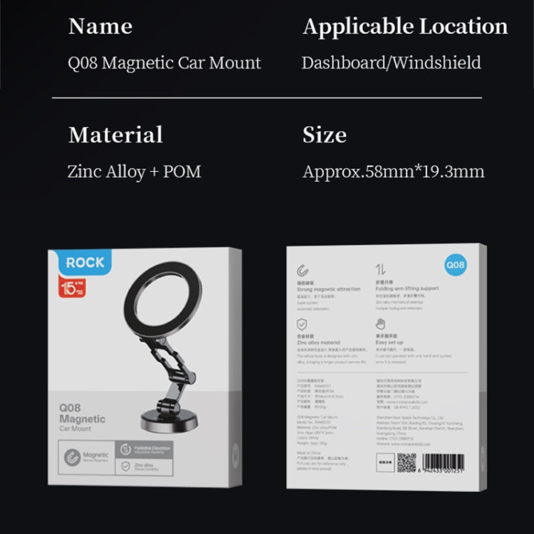 ROCK Q08 Car Magnetic Foldable Phone Holder(Black) by ROCK