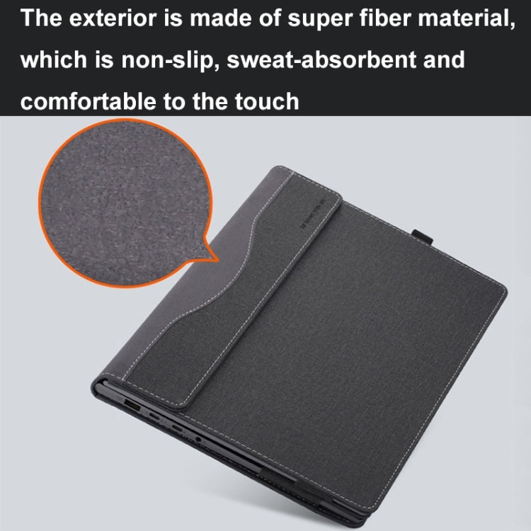 For Asus Zenbook S 13 Flip UP5302 Leather Laptop Shockproof Protective Case(Black) by buy2fix