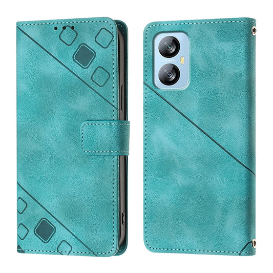 For Blackview A52 Skin Feel Embossed Leather Phone Case(Green) by buy2fix