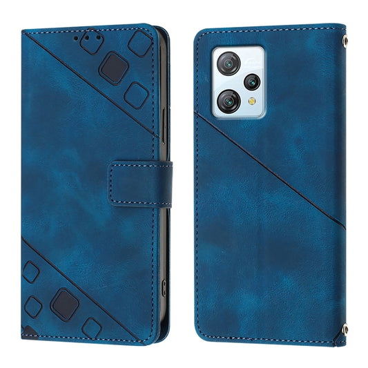 For Blackview A53 Skin Feel Embossed Leather Phone Case(Blue) by buy2fix