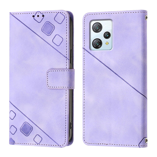For Blackview A53 Skin Feel Embossed Leather Phone Case(Light Purple) by buy2fix
