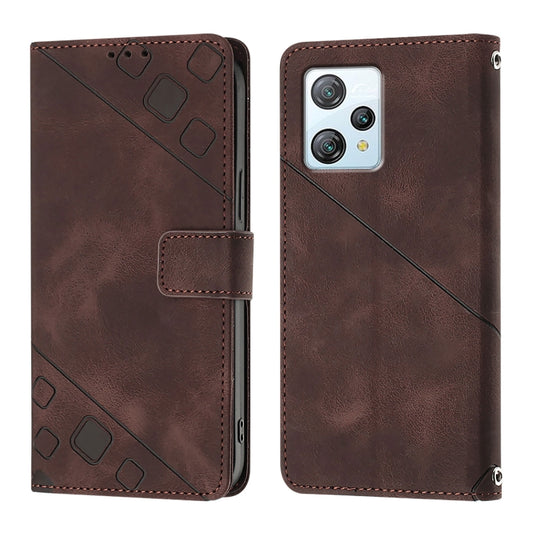 For Blackview A53 Skin Feel Embossed Leather Phone Case(Brown) by buy2fix