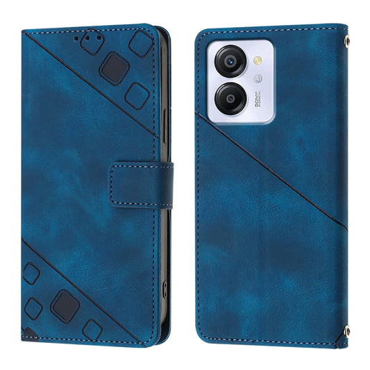 For Blackview Color 8 Skin Feel Embossed Leather Phone Case(Blue) by buy2fix