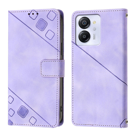 For Blackview Color 8 Skin Feel Embossed Leather Phone Case(Light Purple) by buy2fix