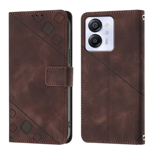 For Blackview Color 8 Skin Feel Embossed Leather Phone Case(Brown) by buy2fix
