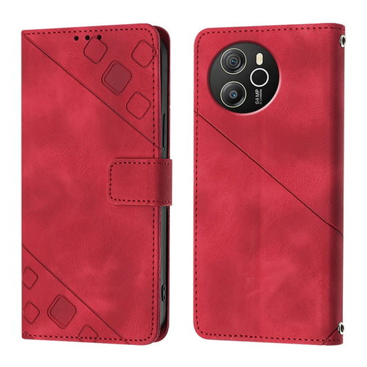 For Blackview Shark 8 Skin Feel Embossed Leather Phone Case(Red) by buy2fix