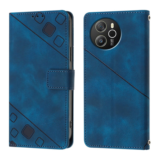 For Blackview Shark 8 Skin Feel Embossed Leather Phone Case(Blue) by buy2fix