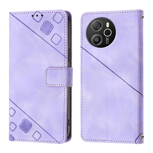 For Blackview Shark 8 Skin Feel Embossed Leather Phone Case(Light Purple) by buy2fix