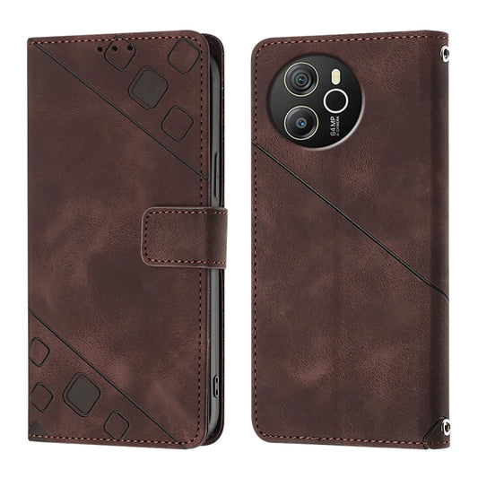 For Blackview Shark 8 Skin Feel Embossed Leather Phone Case(Brown) by buy2fix