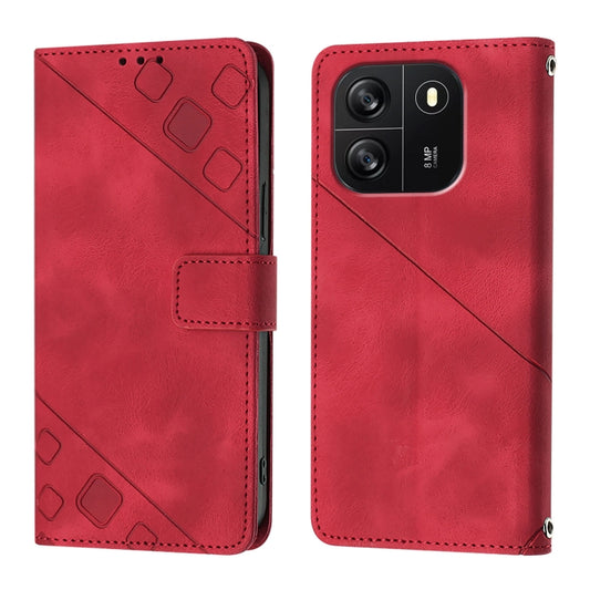 For Blackview Wave 6C Skin Feel Embossed Leather Phone Case(Red) by buy2fix
