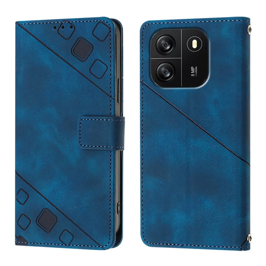 For Blackview Wave 6C Skin Feel Embossed Leather Phone Case(Blue) by buy2fix