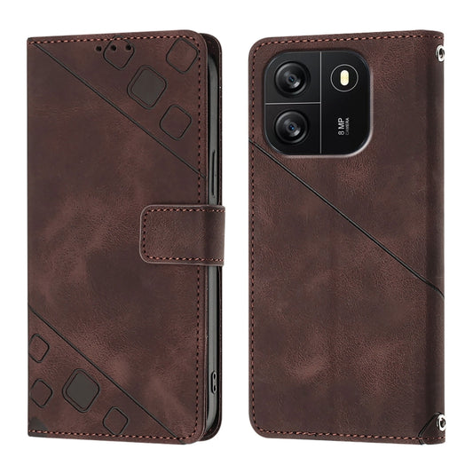 For Blackview Wave 6C Skin Feel Embossed Leather Phone Case(Brown) by buy2fix