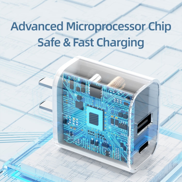 ROCK T43 PD 20W Dual Port USB-A+USB-C / Type-C Charger Adapter, Plug:EU Plug by ROCK