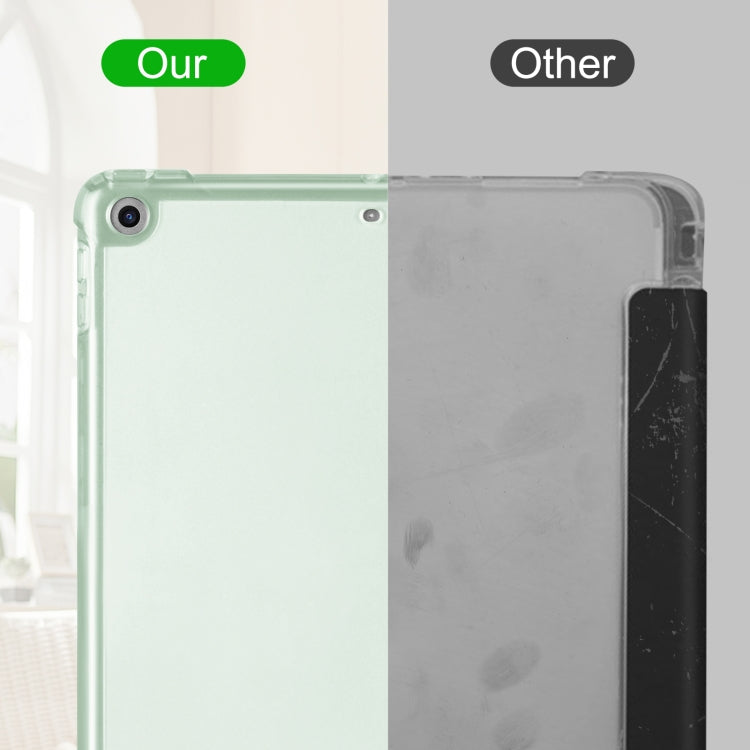 For iPad 10.2 2021 / 2020 / 2019 Tri-fold Holder TPU Cover Frosted Leather Smart Tablet Case withh Pen Slot(Light Green) - iPad 10.2 Cases by buy2fix | Online Shopping UK | buy2fix
