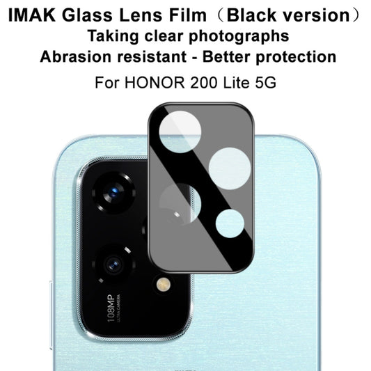 For Honor 200 Lite Global IMAK Rear Camera Lens Glass Film Black Version by imak