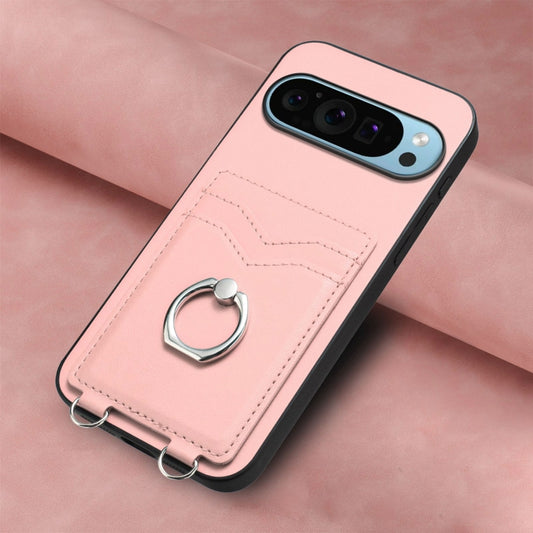 For Google Pixel 9 Pro XL R20 Ring Card Holder Phone Case(Pink) by buy2fix