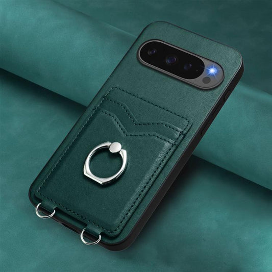 For Google Pixel 10 Pro XL R20 Ring Card Holder Phone Case(Green) - Google Cases by buy2fix | Online Shopping UK | buy2fix