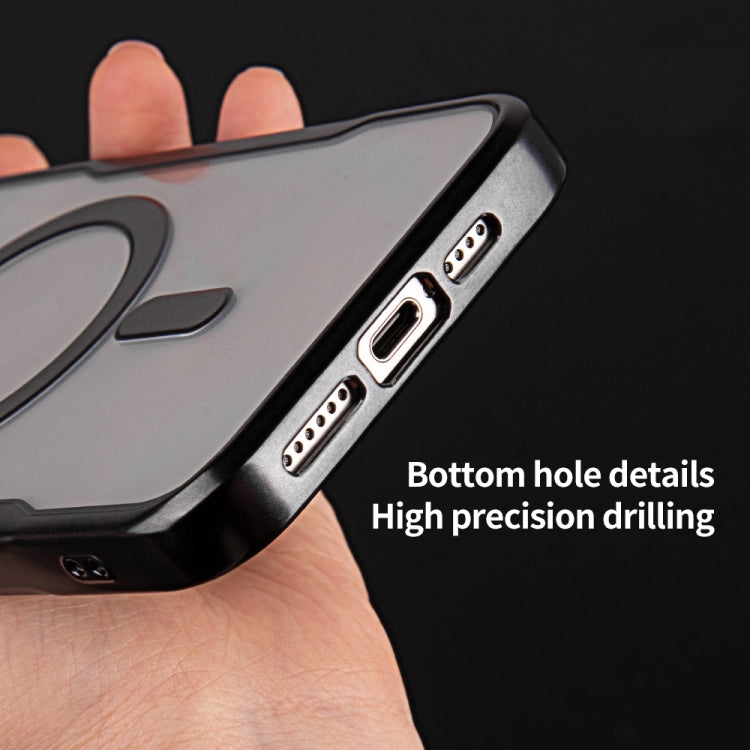 For iPhone 15 Blade MagSafe Magnetic Transparent PC Phone Case(Titanium Grey) by buy2fix