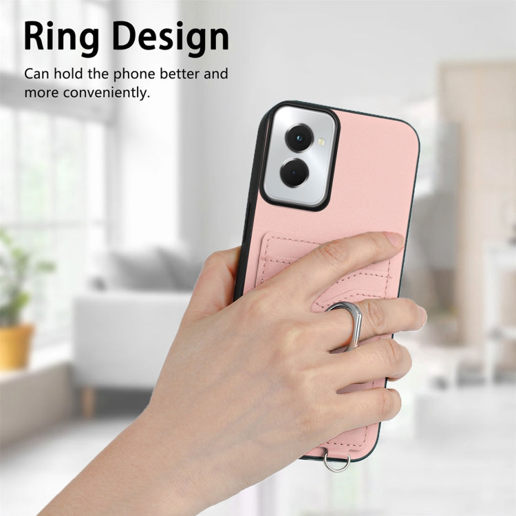 For Motorola Moto G Power 5G 2024 R20 Ring Card Holder Phone Case(Pink) by buy2fix