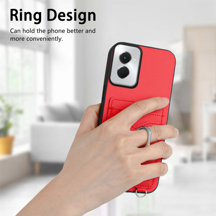 For Motorola Moto G Power 5G 2024 R20 Ring Card Holder Phone Case(Red) by buy2fix