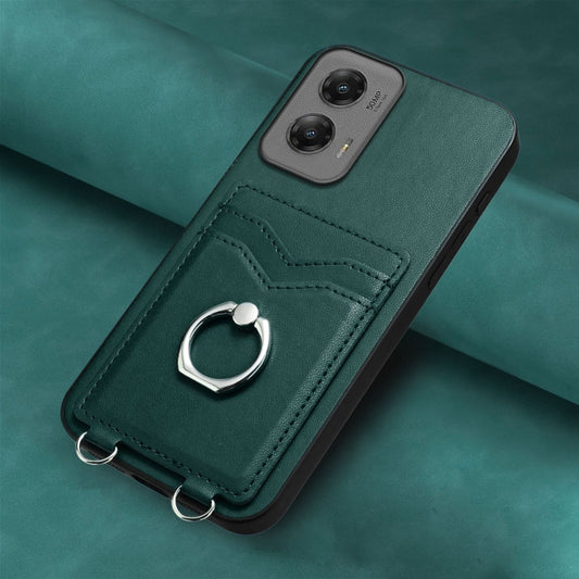 For Motorola Moto G Stylus 5G 2024 R20 Ring Card Holder Phone Case(Green) by buy2fix
