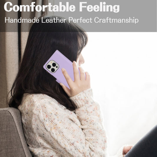 For iPhone 11 Pro YM016 Rhombic Zipper Card Wallet Leather Phone Case with Lanyard(Light Purple) - iPhone 11 Pro Cases by buy2fix | Online Shopping UK | buy2fix