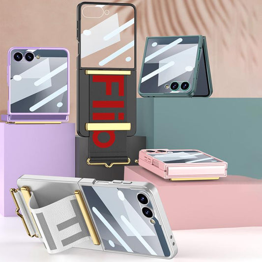 For Samsung Galaxy Z Flip7 5G GKK Integrated Ultra-thin Wristband Holder Phone Case(Silver) - Galaxy Z Flip7 5G Cases by GKK | Online Shopping UK | buy2fix