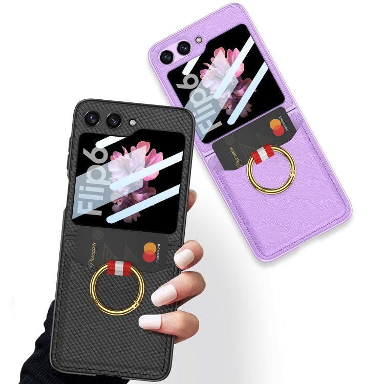 For Samsung Galaxy Z Flip6 / Flip7 FE GKK Integrated Ultra-thin Leather Card Slots Phone Case with Ring Holder(Pink) - Galaxy Z Flip6 5G Cases by GKK | Online Shopping UK | buy2fix