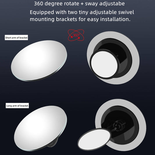 3R 3R-050 Car Rear View Mirror Auxiliary Mirror Car Adjustable Round Blind Spot Mirror by 3R