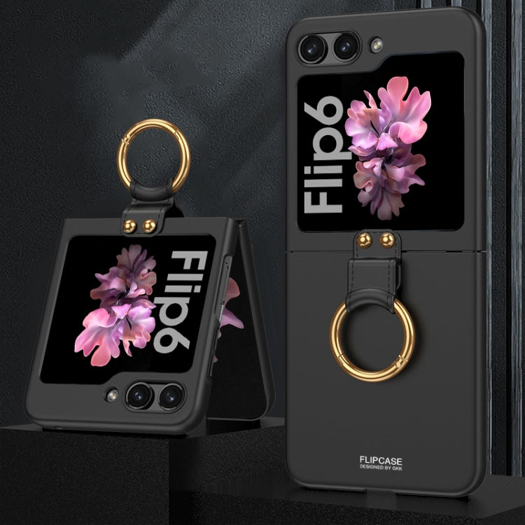 For Samsung Galaxy Z Flip6 / Flip7 FE GKK Ultra-thin PC Full Coverage Phone Case with Ring Holder(Black) - Galaxy Z Flip6 5G Cases by GKK | Online Shopping UK | buy2fix