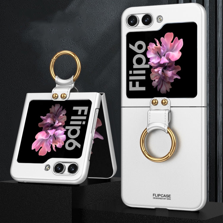 For Samsung Galaxy Z Flip6 / Flip7 FE GKK Ultra-thin PC Full Coverage Phone Case with Ring Holder(Silver) - Galaxy Z Flip6 5G Cases by GKK | Online Shopping UK | buy2fix