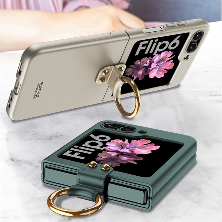 For Samsung Galaxy Z Flip6 / Flip7 FE GKK Ultra-thin PC Full Coverage Phone Case with Ring Holder(Dark Green) - Galaxy Z Flip6 5G Cases by GKK | Online Shopping UK | buy2fix