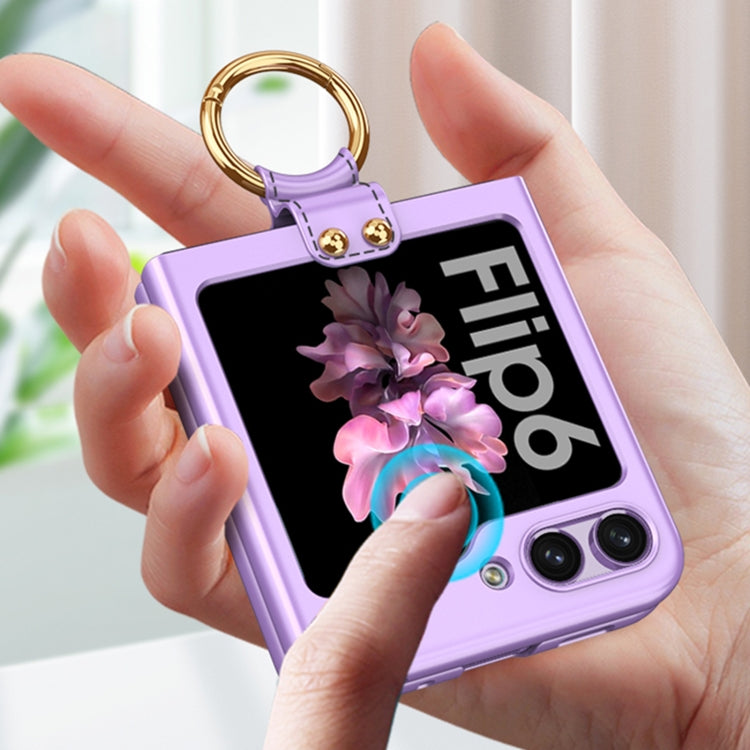 For Samsung Galaxy Z Flip6 / Flip7 FE GKK Ultra-thin PC Full Coverage Phone Case with Ring Holder(Purple) - Galaxy Z Flip6 5G Cases by GKK | Online Shopping UK | buy2fix