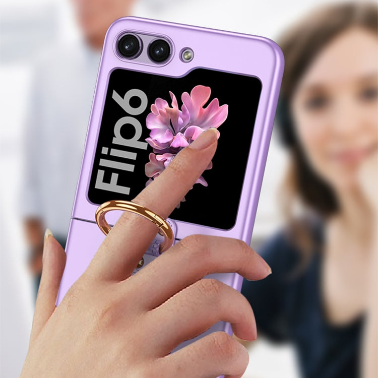 For Samsung Galaxy Z Flip6 / Flip7 FE GKK Ultra-thin PC Full Coverage Phone Case with Ring Holder(Purple) - Galaxy Z Flip6 5G Cases by GKK | Online Shopping UK | buy2fix