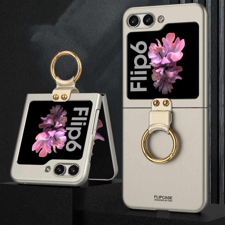 For Samsung Galaxy Z Flip6 / Flip7 FE GKK Ultra-thin PC Full Coverage Phone Case with Ring Holder(Grey) - Galaxy Z Flip6 5G Cases by GKK | Online Shopping UK | buy2fix