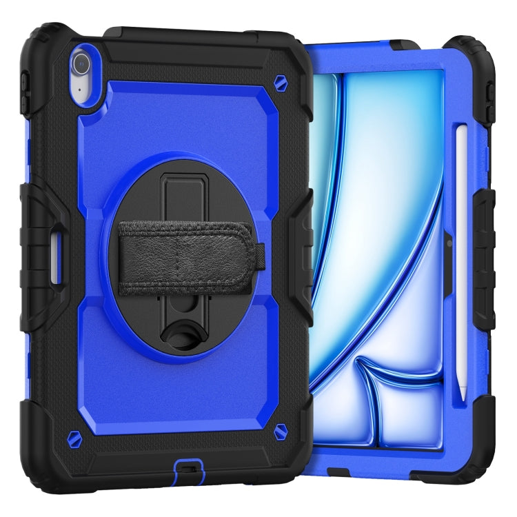 For iPad Air 11 2025 / 2024 Silicone Hybrid PC Tablet Case with Shoulder Strap(Dark Blue + Black) - iPad Air 11 2025 / 2024 Cases by buy2fix | Online Shopping UK | buy2fix