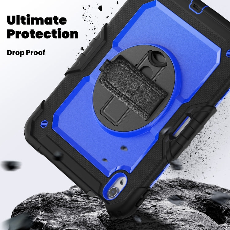 For iPad Air 11 2025 / 2024 Silicone Hybrid PC Tablet Case with Shoulder Strap(Dark Blue + Black) - iPad Air 11 2025 / 2024 Cases by buy2fix | Online Shopping UK | buy2fix