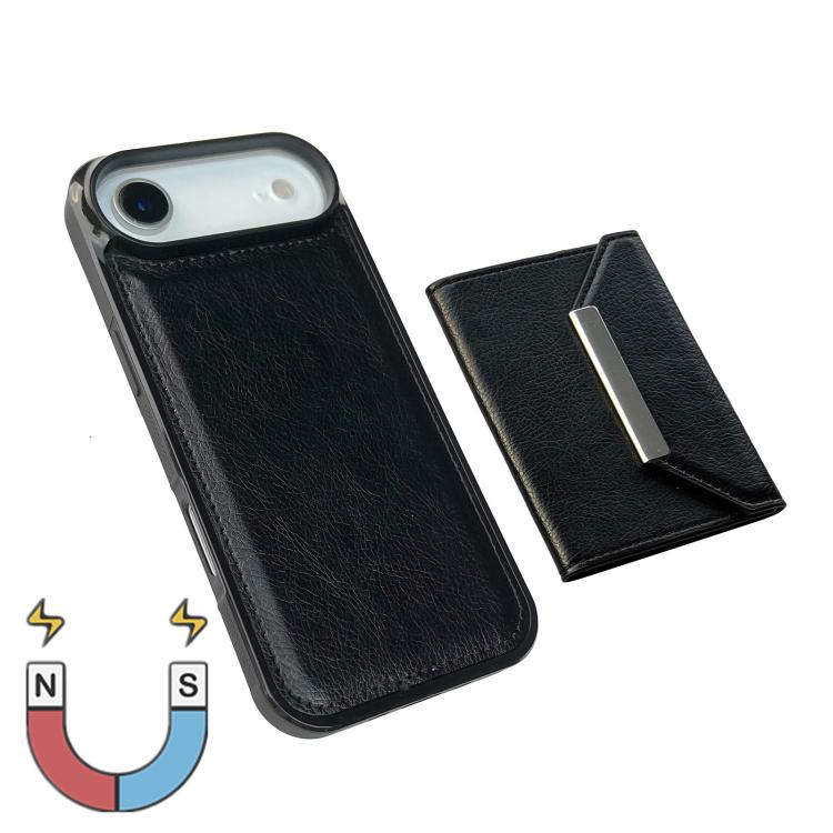 For iPhone Air Solid Color Metal Buckle Card Slots Bag Phone Case(Black) - iPhone Air Cases by buy2fix | Online Shopping UK | buy2fix