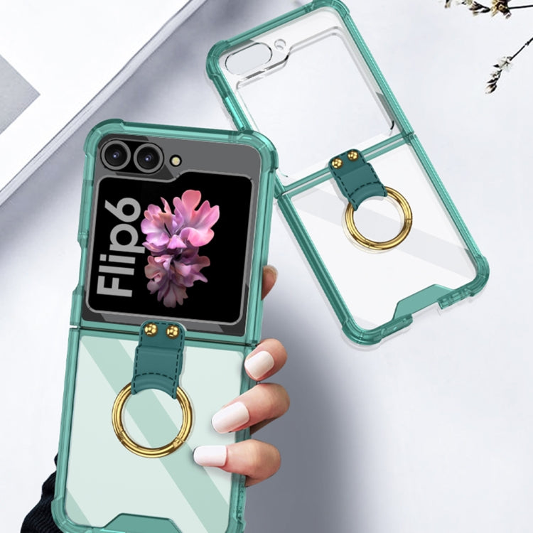 For Samsung Galaxy Z Flip6 / Flip7 FE GKK Airbag Ring Full Coverage Phone Case(Green) - Galaxy Z Flip6 5G Cases by GKK | Online Shopping UK | buy2fix
