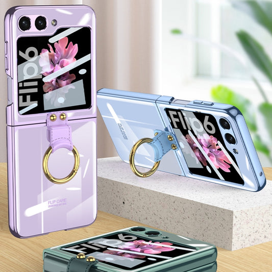 For Samsung Galaxy Z Flip6 / Flip7 FE GKK Integrated Electroplating Phone Case with Ring(Transparent) by GKK