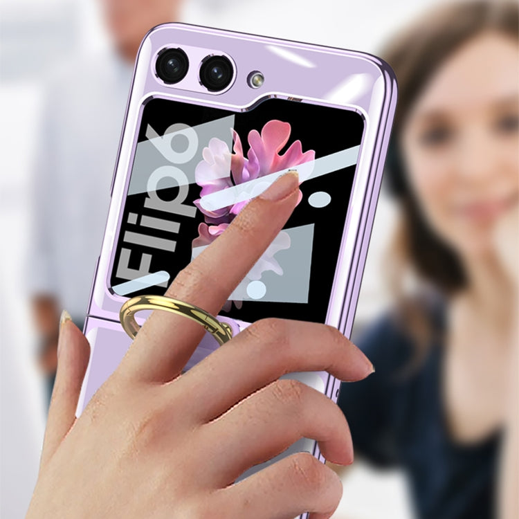 For Samsung Galaxy Z Flip6 / Flip7 FE GKK Integrated Electroplating Phone Case with Ring(Black) - Galaxy Z Flip6 5G Cases by GKK | Online Shopping UK | buy2fix